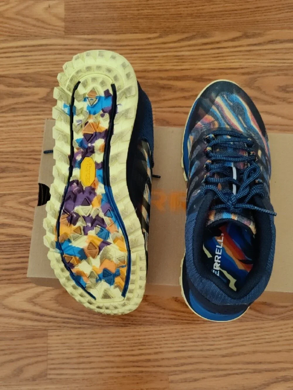 Merrell Women's Multicolor Trail Runners - Blue/Orange Accents